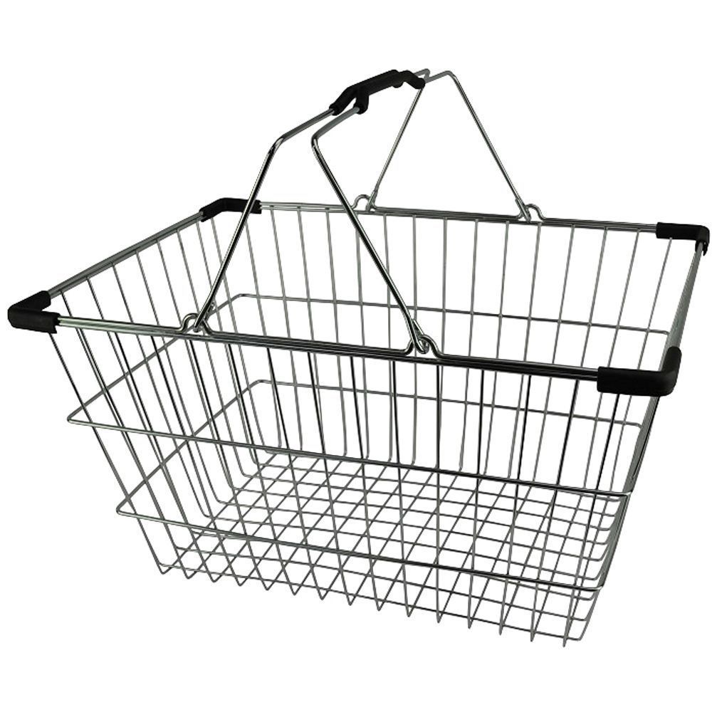 Image of Chrome Plated Wire Shopping Basket