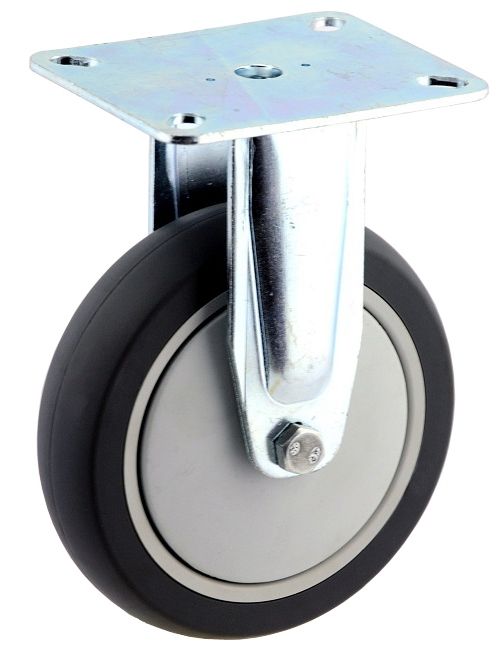 Rigid Plate Mount Caster Polyurethane Wheel MZR12532UPB.jpg QHDC Australia