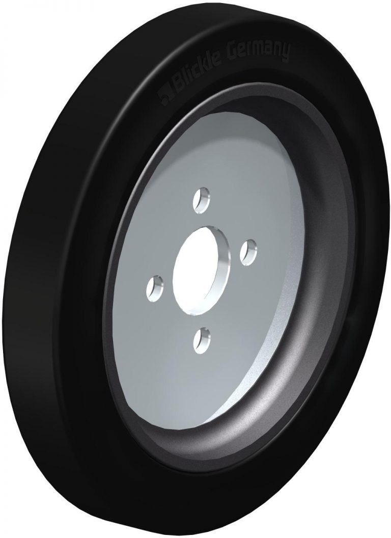 Heavy duty hub fitting wheel with elastic solid rubber tyres GEVA3604